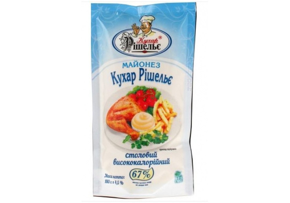 Купить Майонез Кухар Рішельє 67% д/п 180г, 180 гр - ПАПИРУС