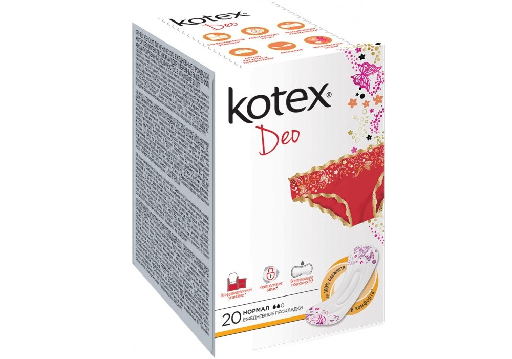 Купить Ежедневные гигиенические прокладки Kotex ежедневные Нормал Део ...