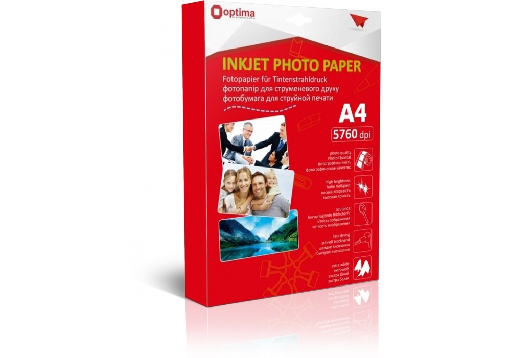 Купить Фотобумага Optima А4, матовая, 180 г/м2, 20 л. - ПАПИРУС