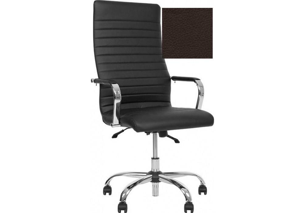 Крісло LIBERTY ANF ECO-31, Екокожа ECO, коричневий, хром база