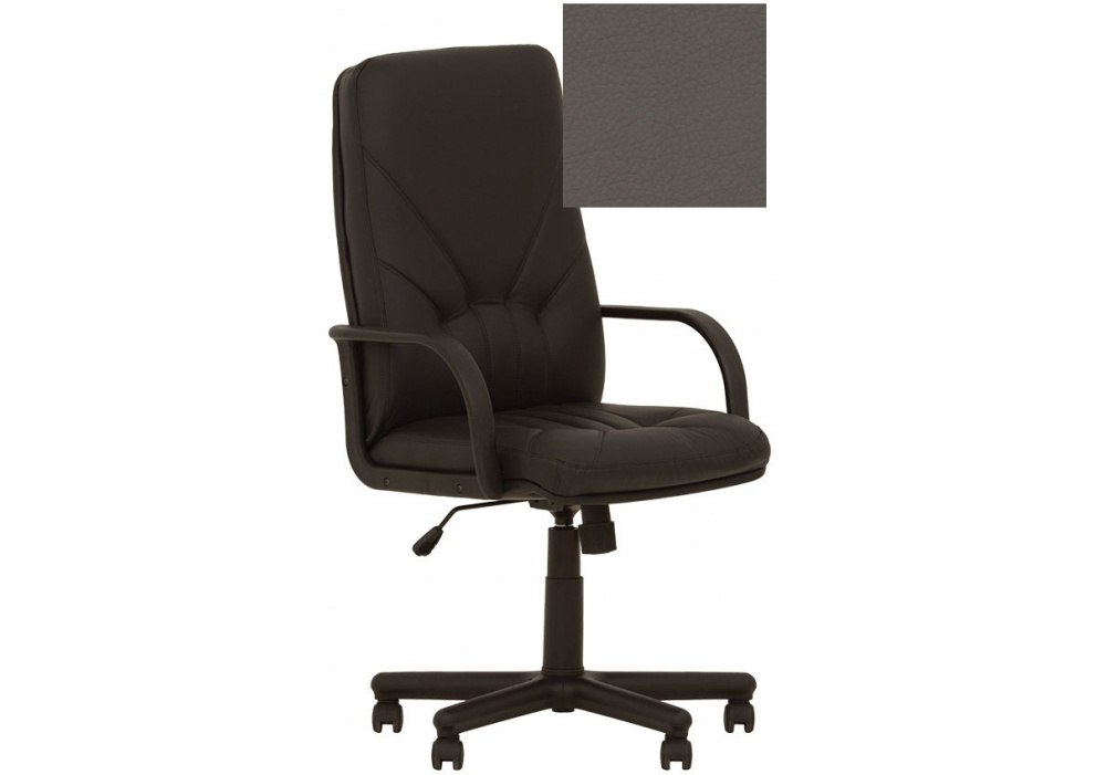 Крісло MANAGER P ECO-70, Екокожа ECO, сірий, Пласт База, Пласт. Подлокот