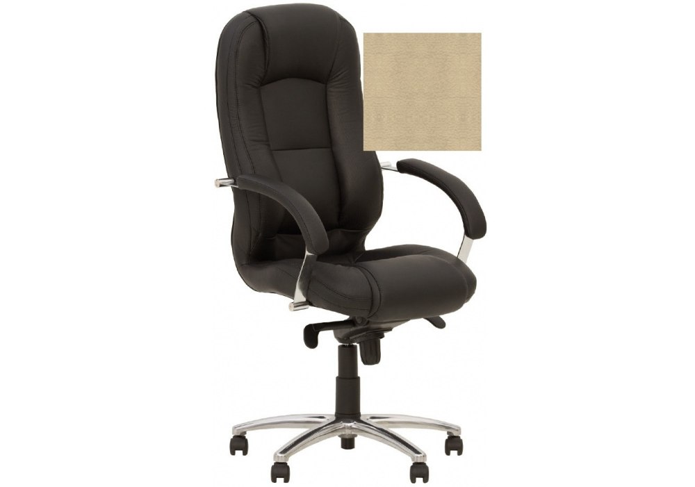 Кресло MODUS STEEL CHROME LE-F, Кожа высшего качества LUX, бежевый, Хром база