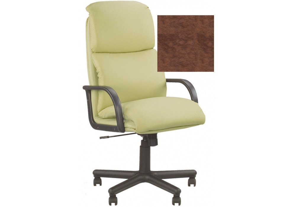 Крісло NADIR ECO-21, Екокожа ECO, коричневий, Пласт База, Пласт. Подлокот