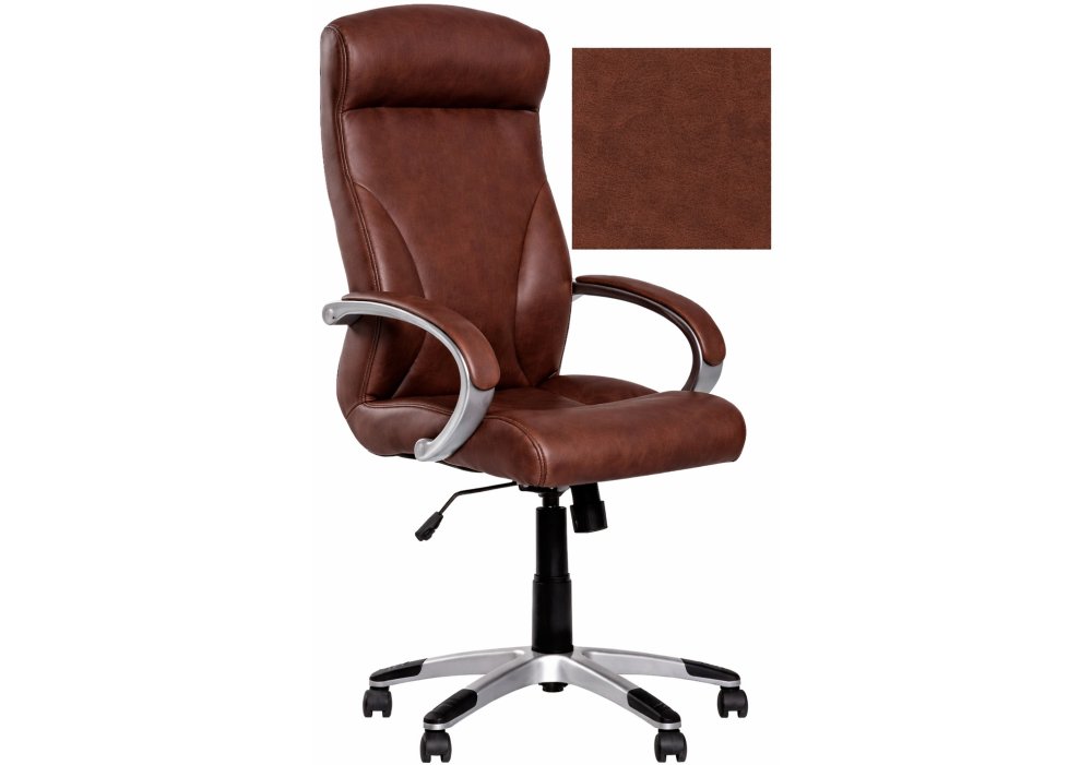 Крісло RIGA P ECO-21, Екошкіра ECO, коричневий, Пласт База