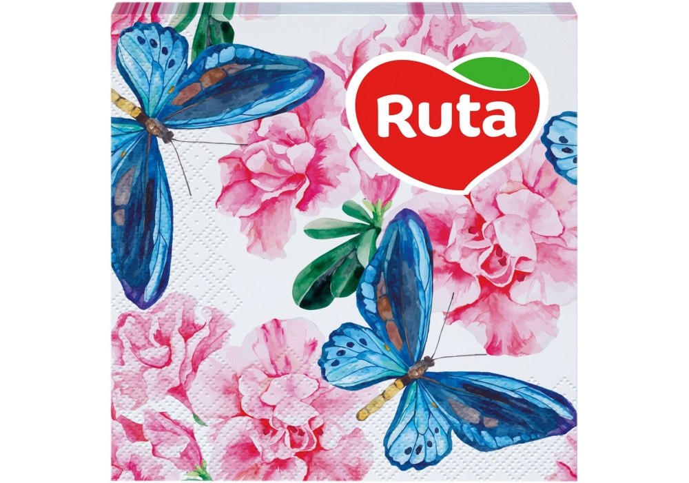 Серветки Ruta Флора двошарові з друком 33х33см 20шт