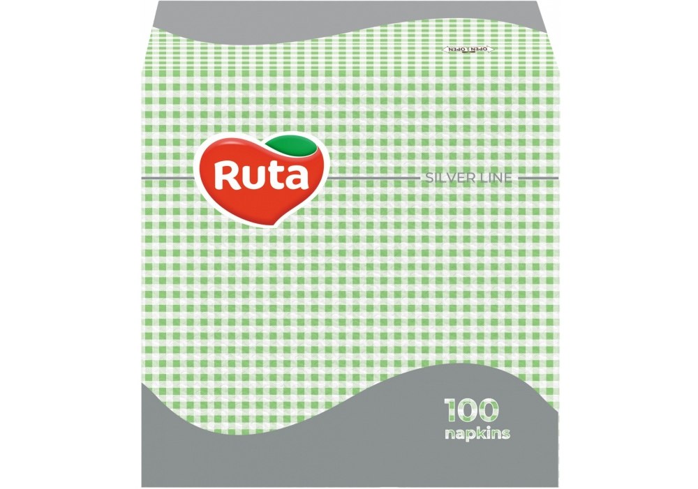 Серветки Ruta одношарові 24х24см зелені 100шт