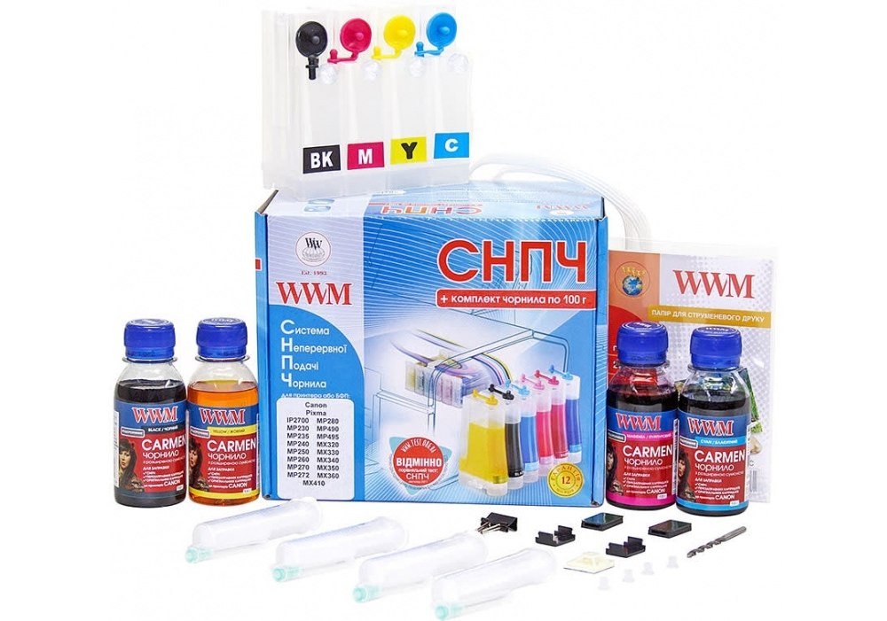 СБПЧ для Canon PIXMA MP490 WWM  B/C/M/Y 4х100г IS.0119U