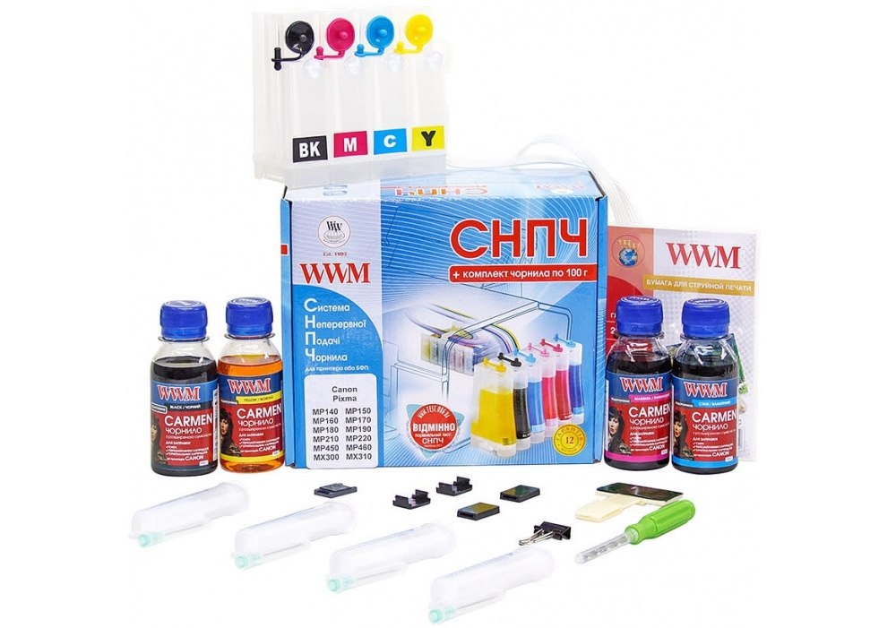 СБПЧ для Canon PIXMA MP170 WWM  B/C/M/Y 4х100г IS.0117U