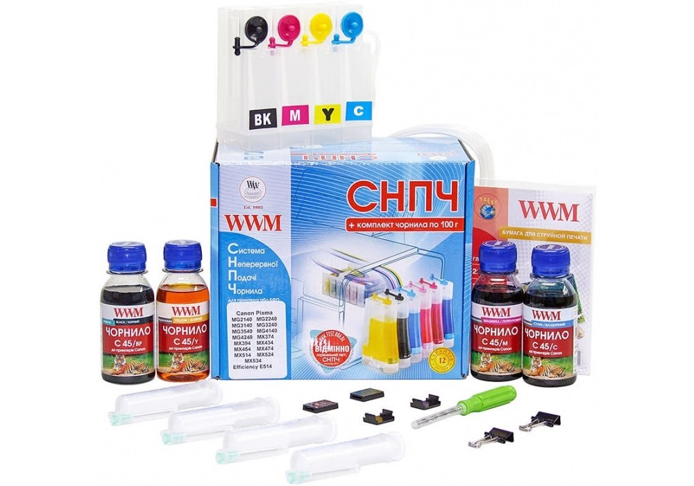 СНПЧ для Canon PIXMA MG3540 WWM  BP/C/M/Y 4х100г IS.0124