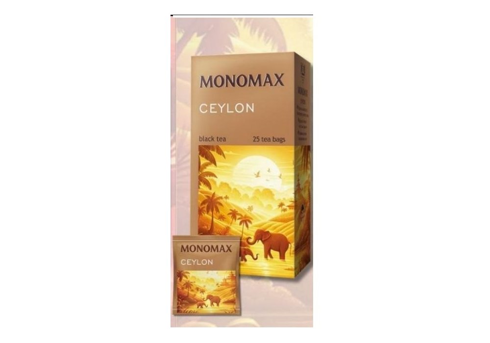 Чай черный пакетированный МОNОМАХ 100% Цейлон 25шт х 2г