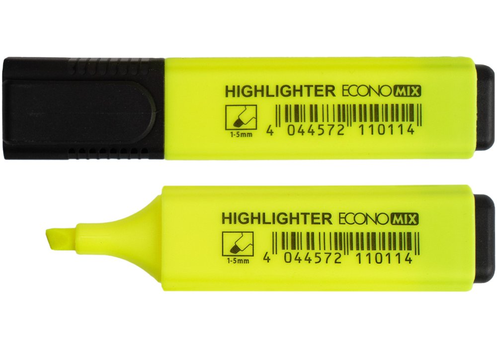 Маркер текстовий ECONOMIX 1-5 мм, колір жовтий