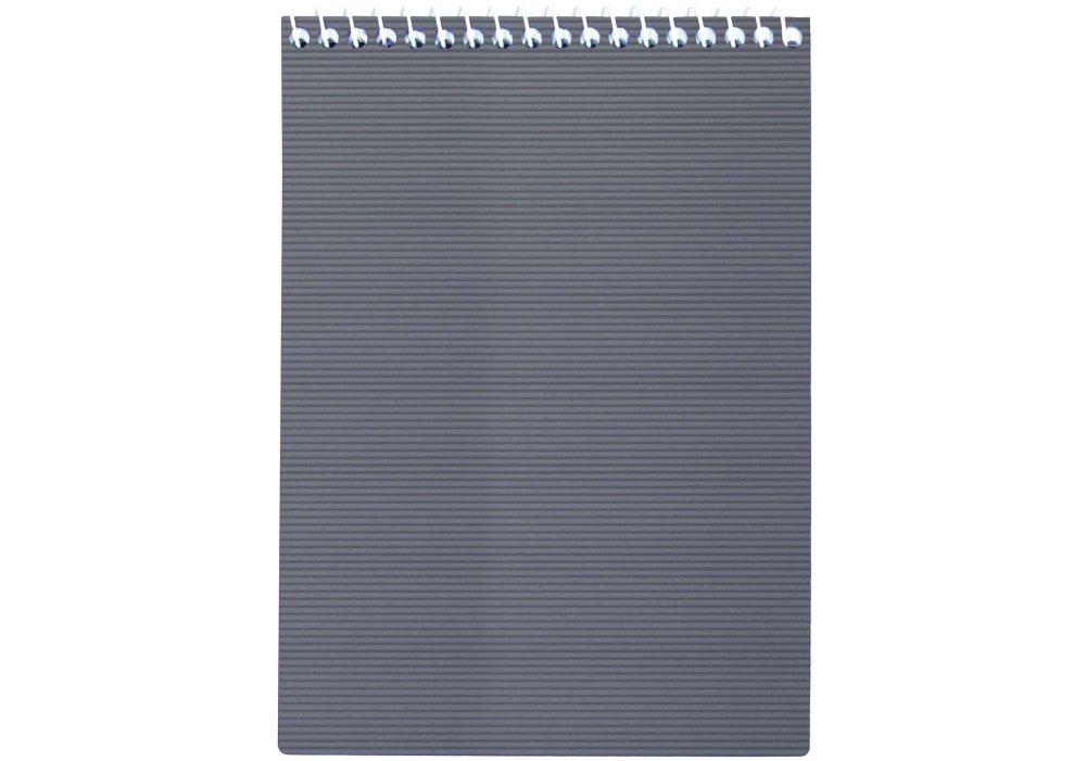 Блокнот А5 Economix, пластикова обкладинка (фактура полоса), верхня спіраль, 48 арк., лінія, сірий