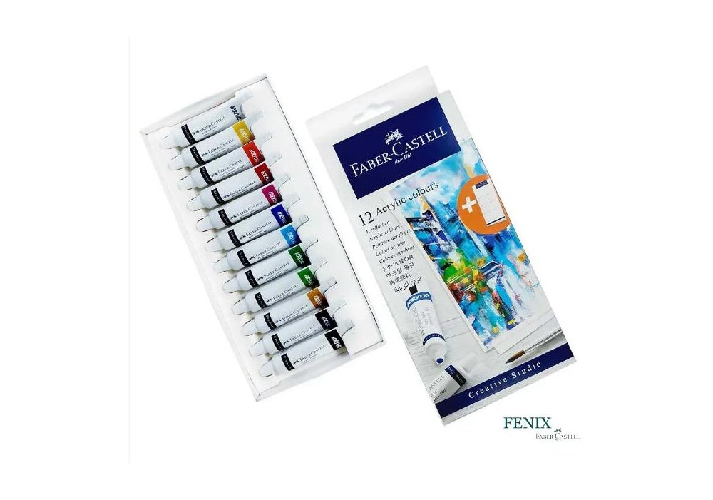 Фарби акрилові Faber-Castell Creative Studio, 12 туб х 20 мл, 12 кольорів