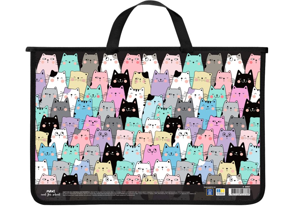 Портфель пластиковий, А4+, на блискавці