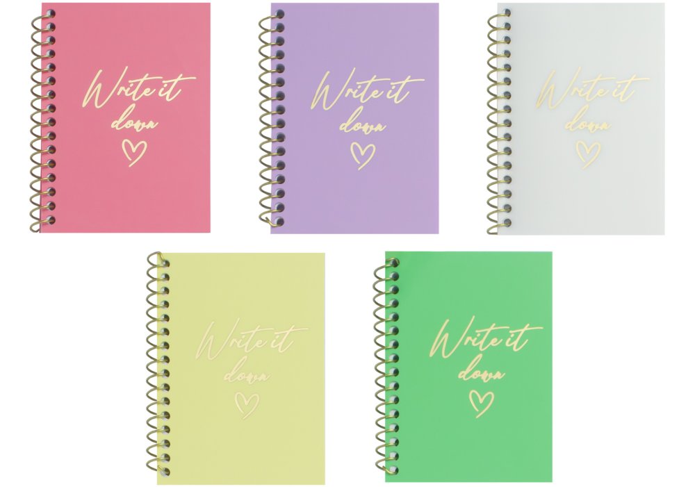 Блокнот А7, пласт. обкл., бічна спіраль, 60 арк., клітинка, асорті