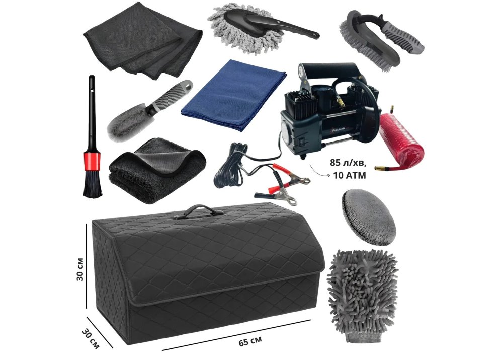 Сумка-набір Компресор 85л з Набором для мийки авто 9шт