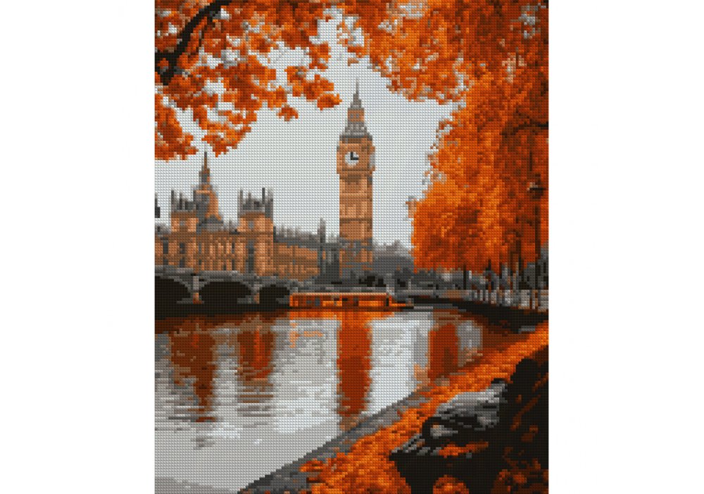 Алмазная мозаика SANTI "Осенний Лондон", 40*50см на подрамнике