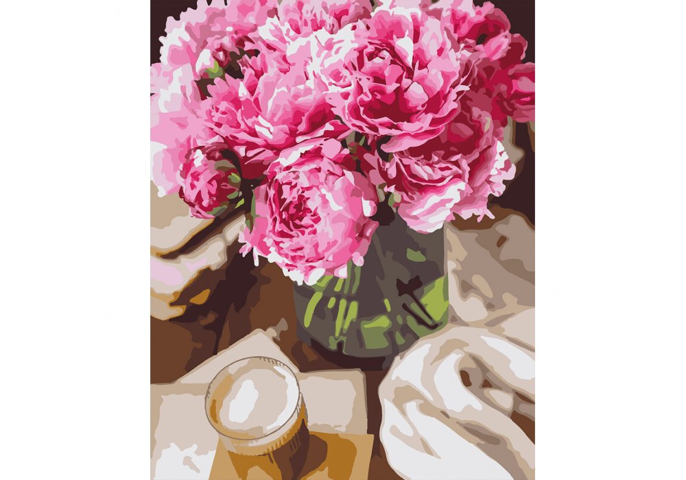 Картина за номерами SANTI "Півонії та ранок", 40*50см