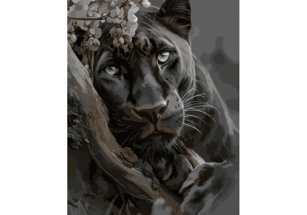 Картина за номерами SANTI "Чорна пантера", 40*50см