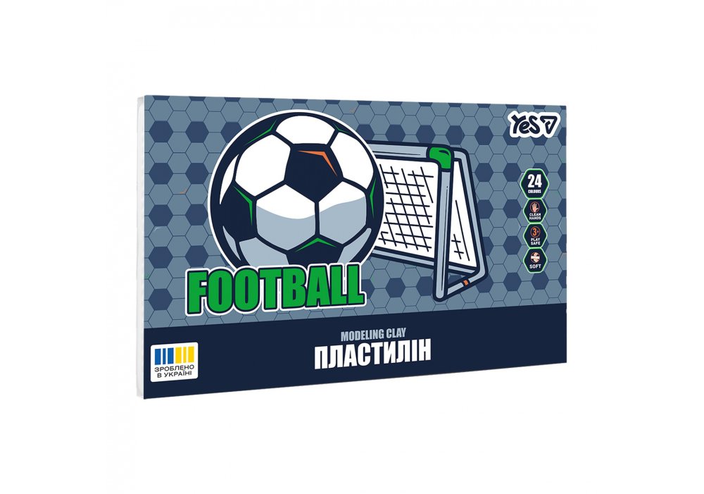 Пластилін Yes, 24  кольори, 480г "Football"