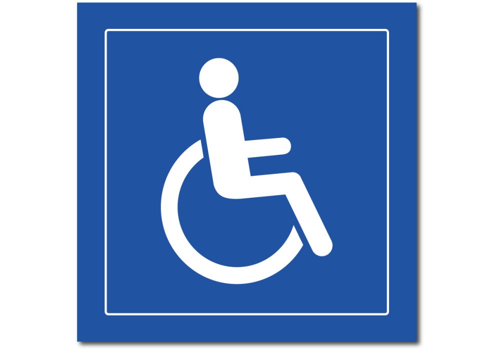 Знак місце для людей з обмеженими можливостями (розмір 150х150 мм, самоклейка)