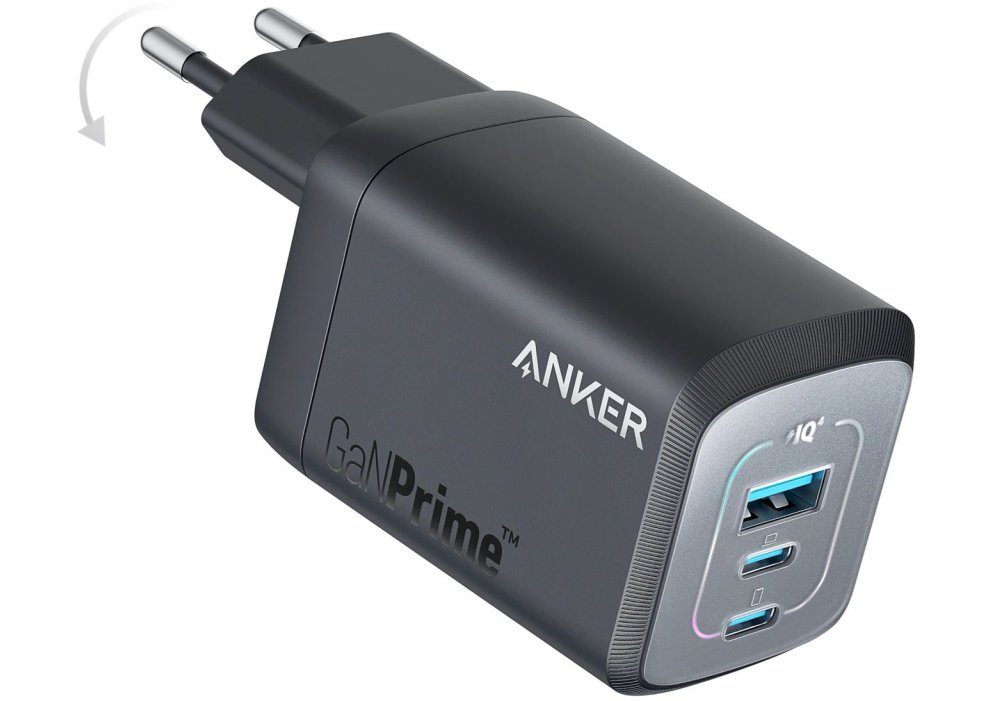 Мережевий зарядний пристрій Anker GaNPrime Charger - 67W, 2xUSB-C PD & 1xUSB-A Black