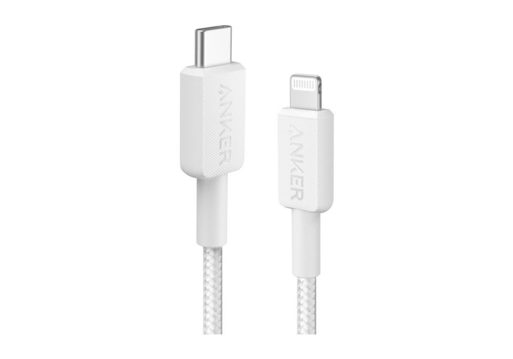 Кабель Anker 322 USB-C to Lightning - 0.9m Nylon White
