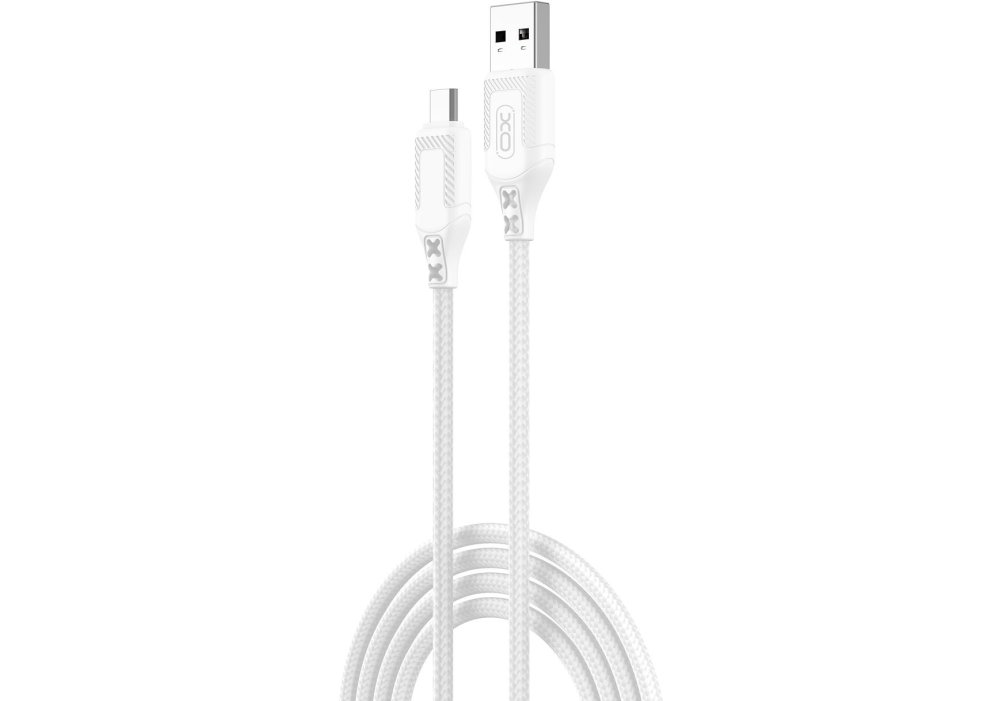 Кабель XO NB235 Zebra Series Braided USB-A to Micro - 1m White