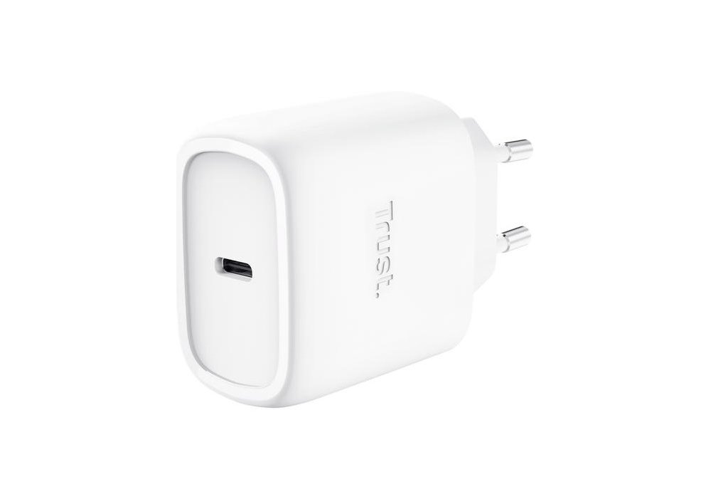 Зарядний пристрій мережевий Trust Maxo 45Вт, GaN, USB-C PD/PPS, білий