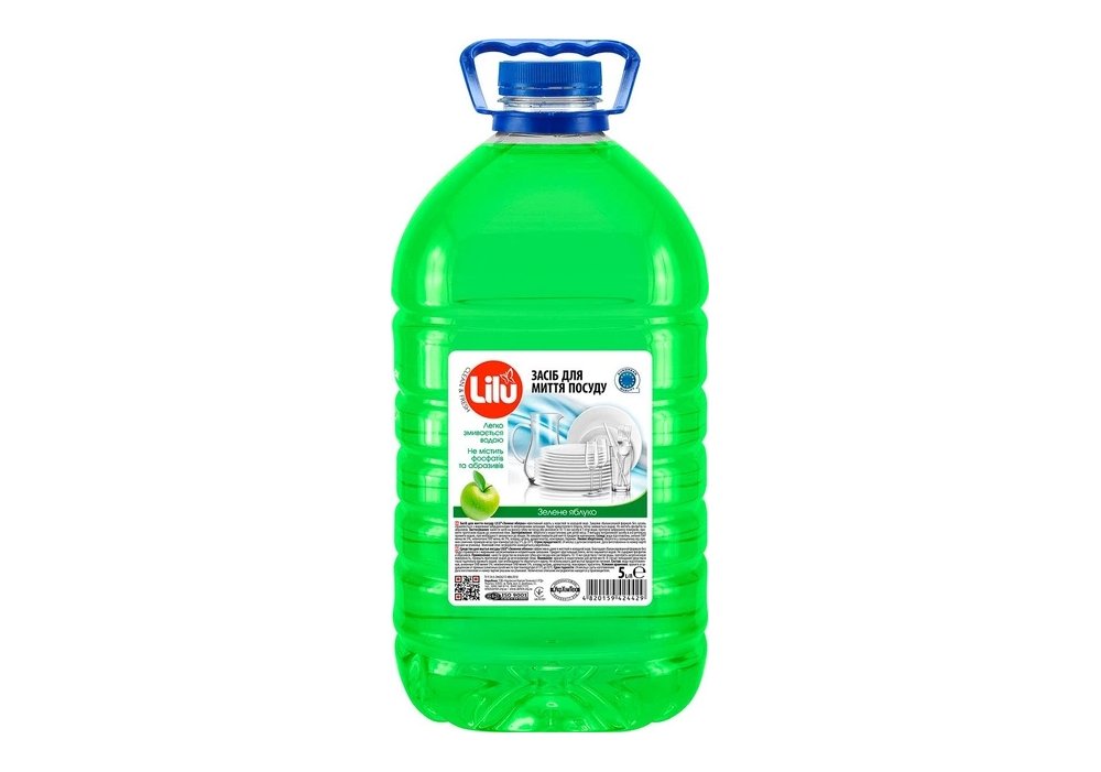 Засіб для миття посуду LILU "Зелене яблуко", пл. пет 5 л.