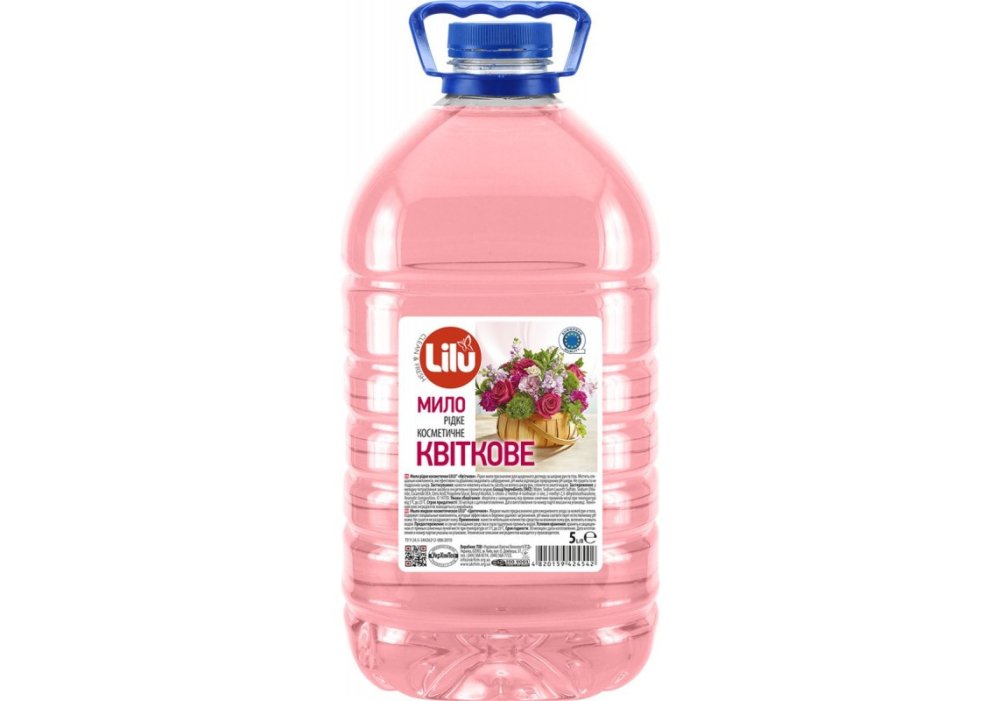 Мило рідке косметичне  LILU  "Квіткове", пл. пет 5 л.