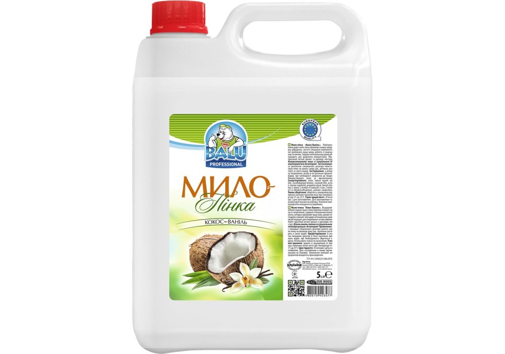 Мило-пінка  BALU "Кокос-Ваніль", кан. 5л