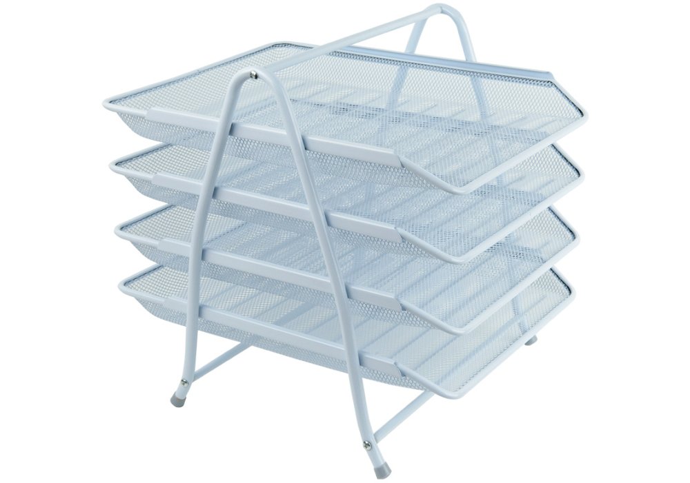 Лоток горизонтальний 4-в-1, металевий, білий