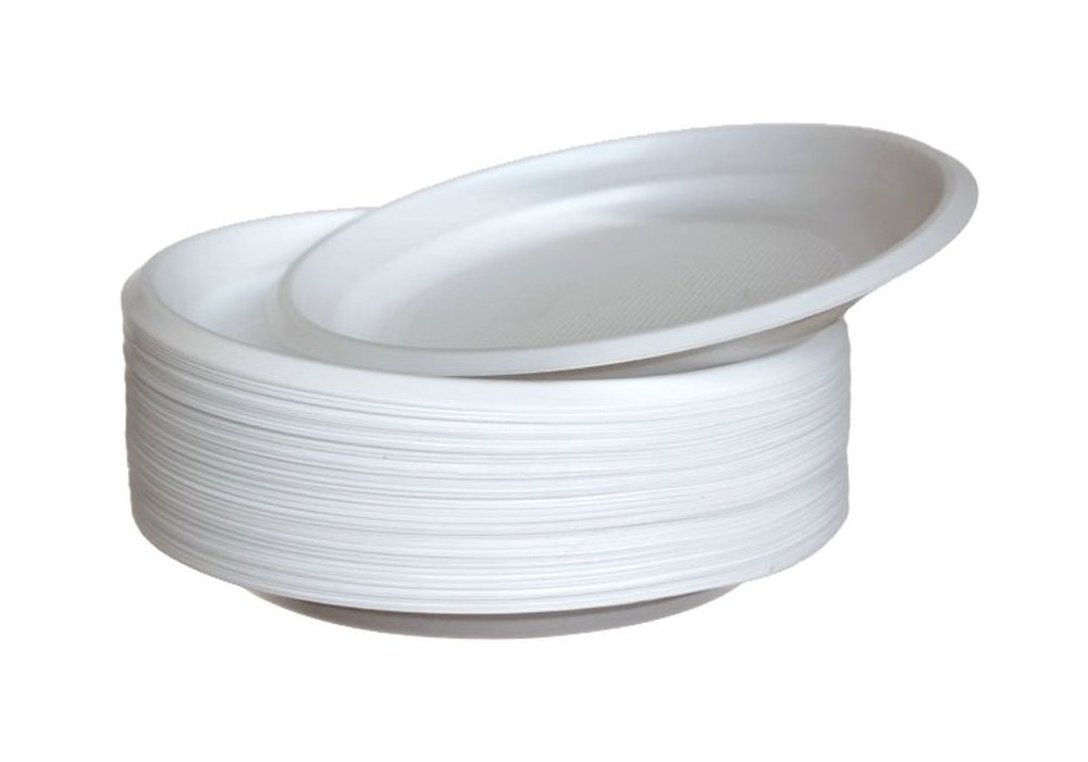 Тарелки одноразовые б/д d=20,5см, 100шт, белые