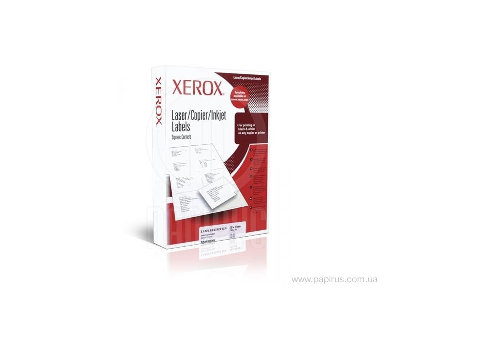 Купить Этикетки бумажные XEROX Labels (24) 70,0 х37, 0 100арк. ПАПИРУС