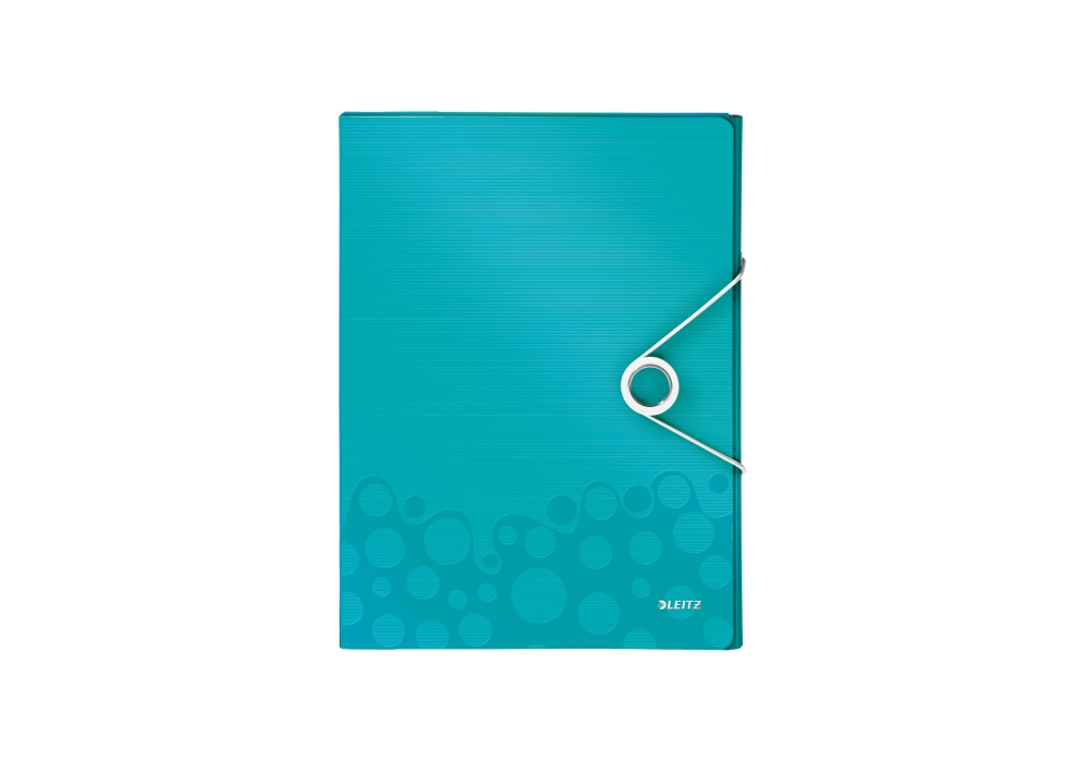 Папка-бокс А4 на резинке Leitz WOW, A4 PP на 250лист., бирюзовый металлик