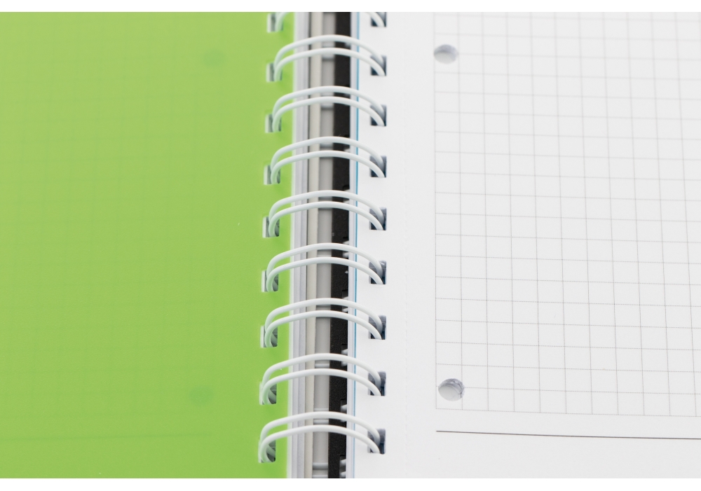 Блокнот Adamant: зелений, A4, пластикова обкладинка, з розділювачами та перфорацією, 120, клітинка