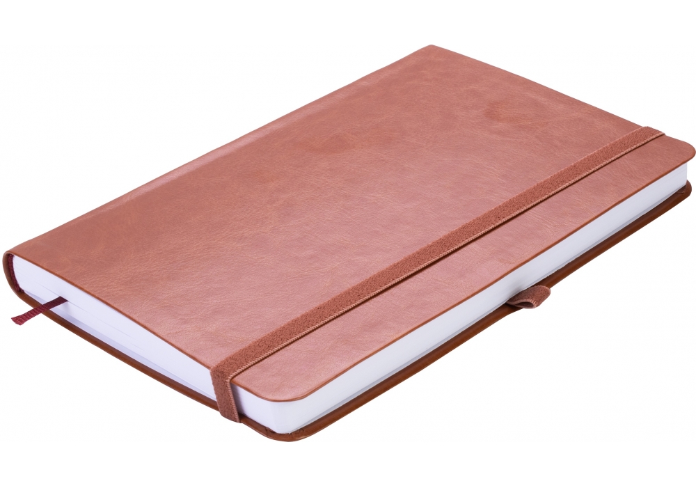 Діловий записник NEBRASKA, А5, м’яка обкладинка, гумка, білий блок лінія, коричневий