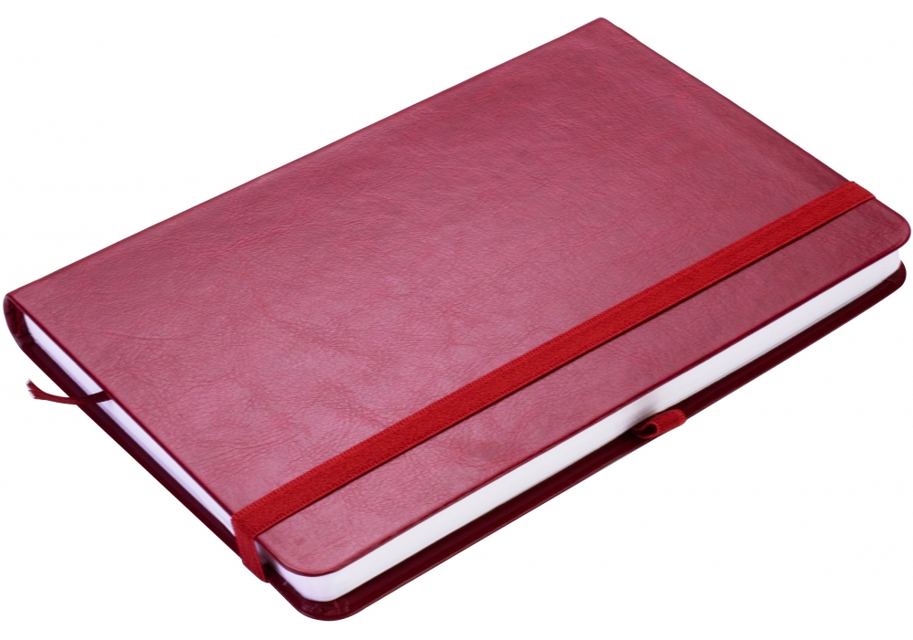 Діловий записник NEBRASKA, А5, м’яка обкладинка, гумка, білий блок лінія, бордо