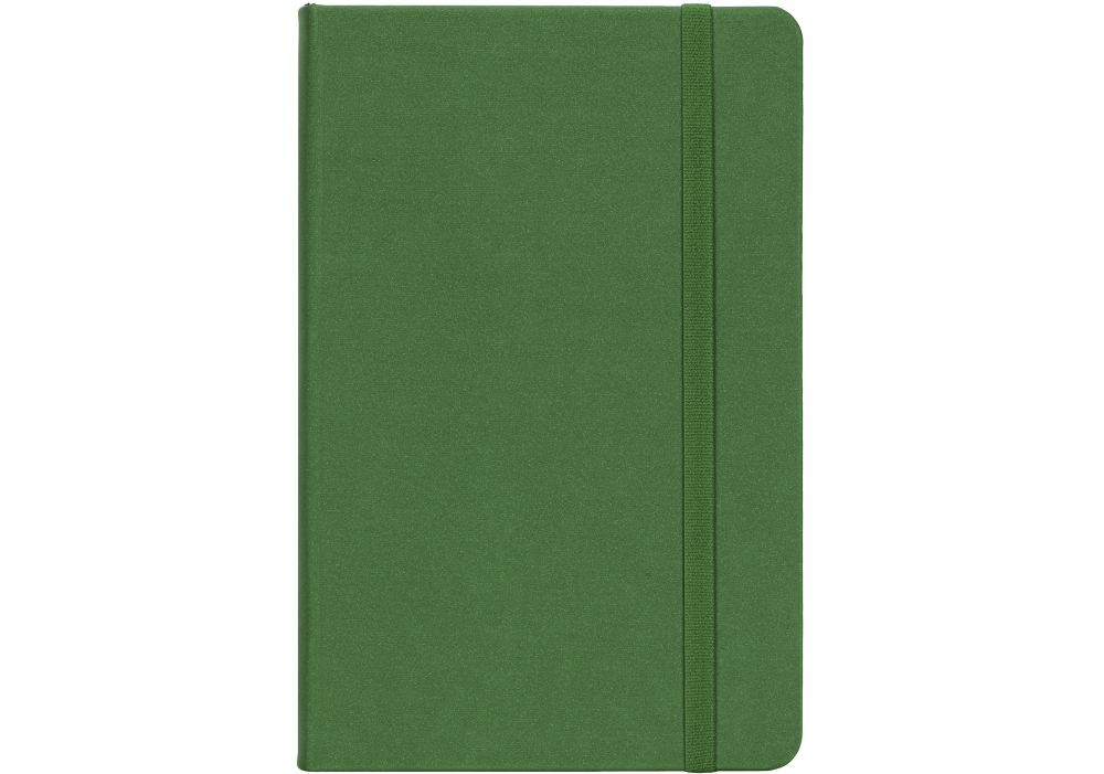 Діловий записник MAGIC, А5, тверда обкладинка, гумка, білий блок клітинка, зелений