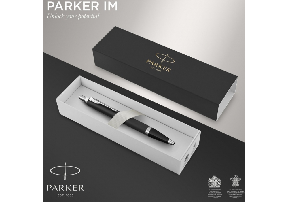 Ручка кулькова Parker IM Matte Black хром