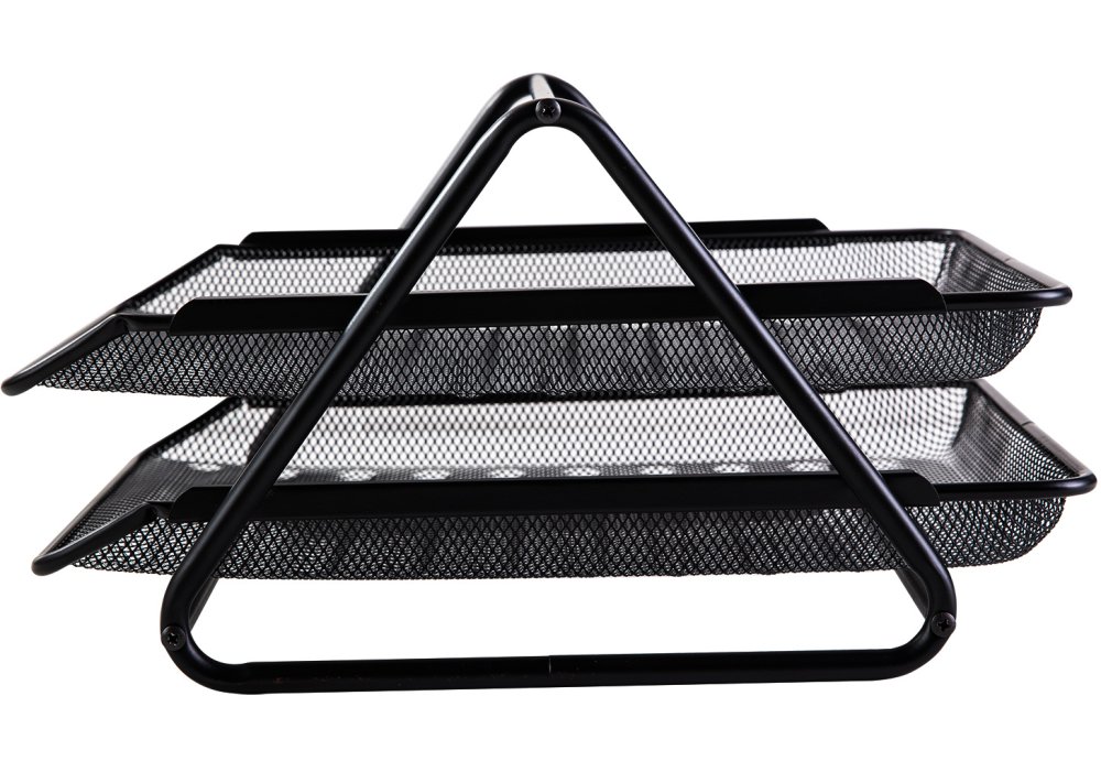 Лоток горизонтальный Deli 2-секционный чорный, метал