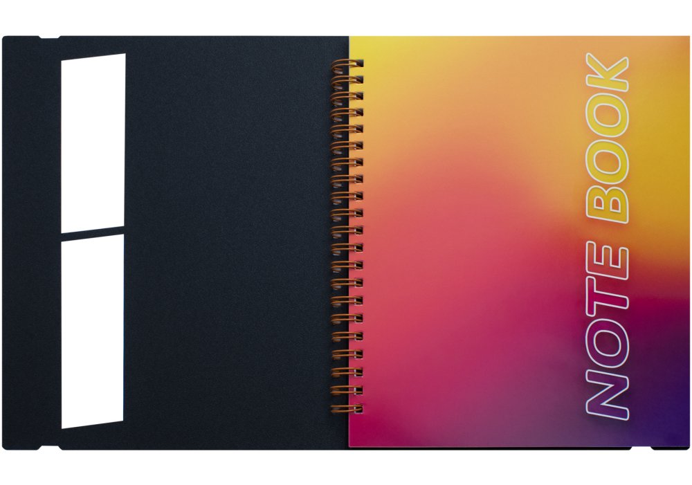 Блокнот B5, пластикова обкладинка з гумкою, бічна спіраль, 60 арк., клітинка