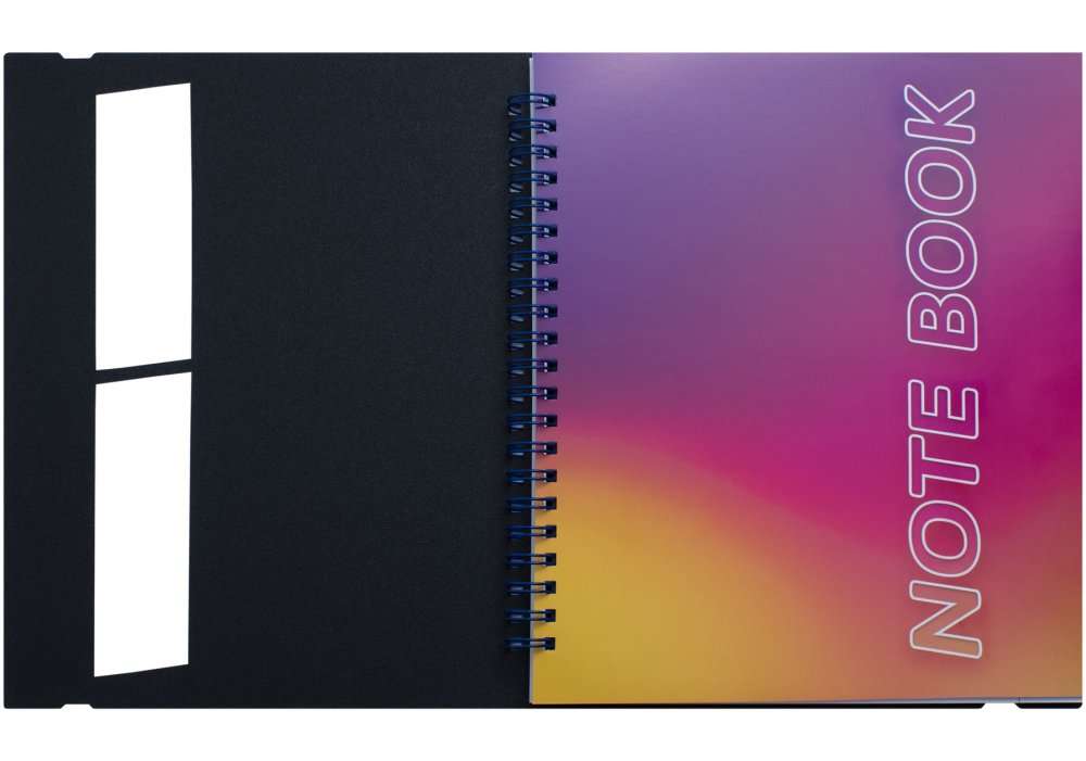 Блокнот B5, пластикова обкладинка з гумкою, бічна спіраль, 60 арк., клітинка