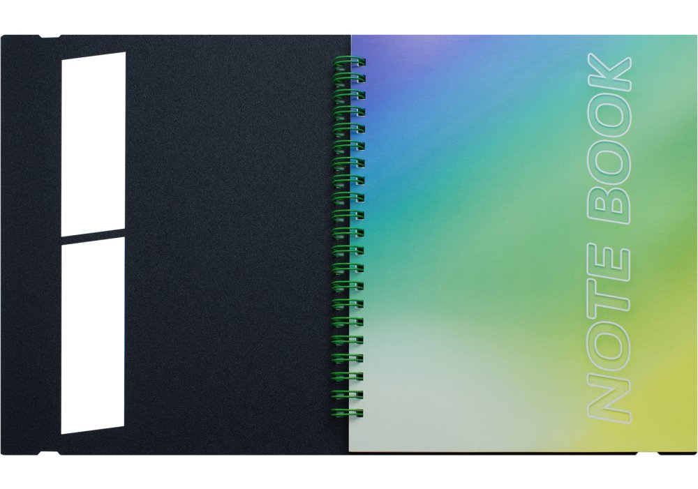 Блокнот B5, пластикова обкладинка з гумкою, бічна спіраль, 60 арк., клітинка