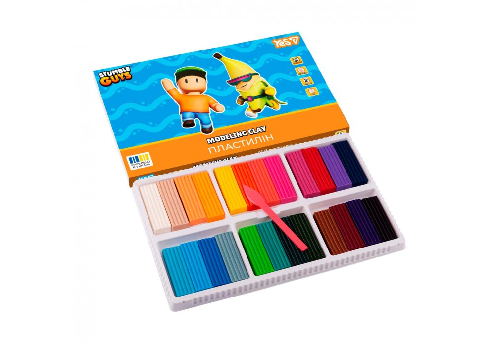 Пластилін Yes, 24  кольори, 480г "Stumble Guys"