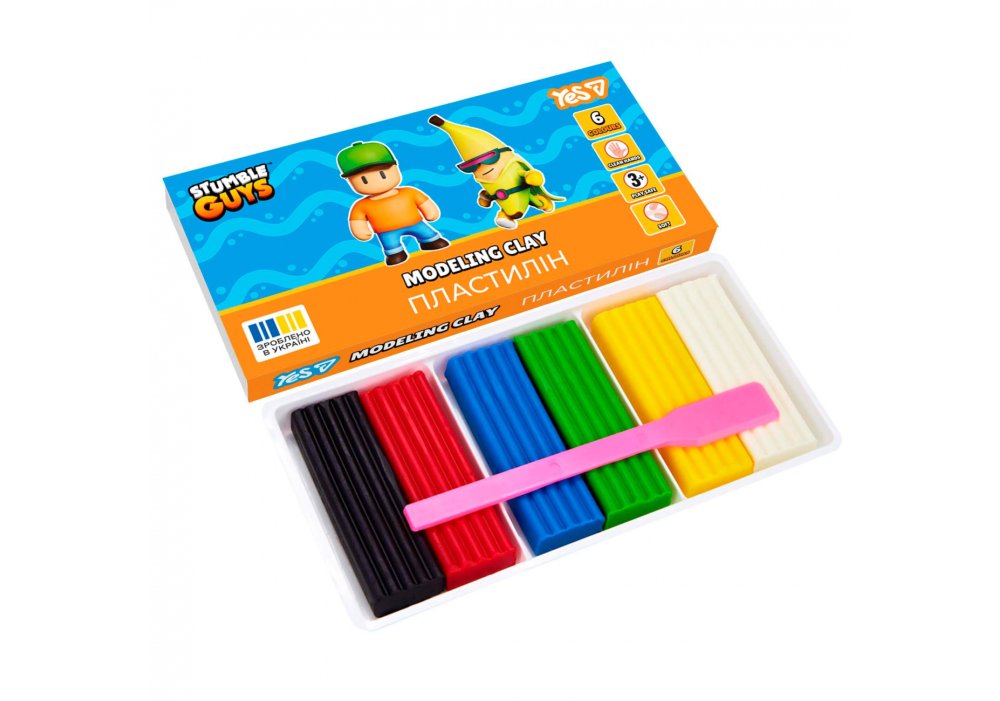 Пластилін Yes, 6  кольорів., 120г "Stumble Guys"