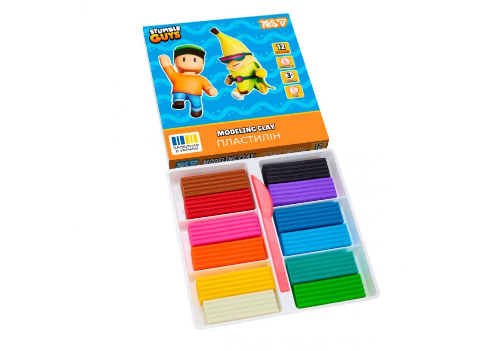 Пластилин Yes, 12 цветов, 240г "Stumble Guys"