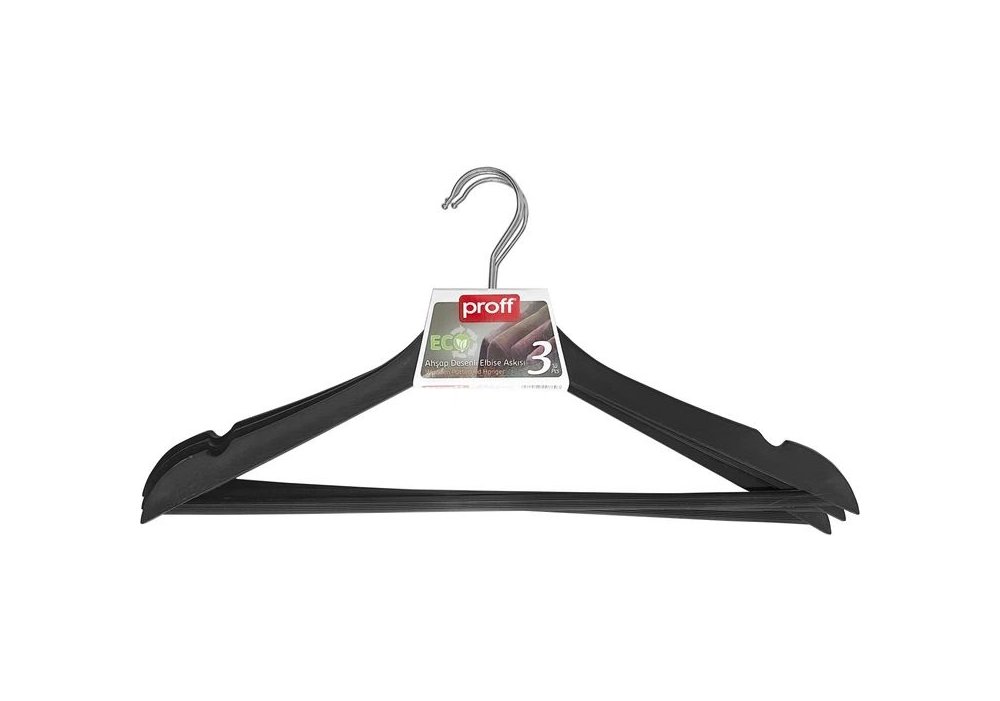 Набір 3-вішалки (чорні) "Wooden Design"