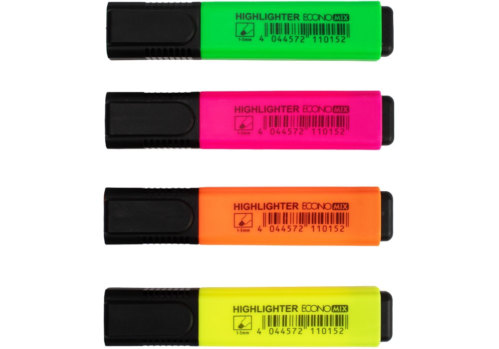 Набор 4 тестовые маркера ECONOMIX в блистере, неоновые цвета